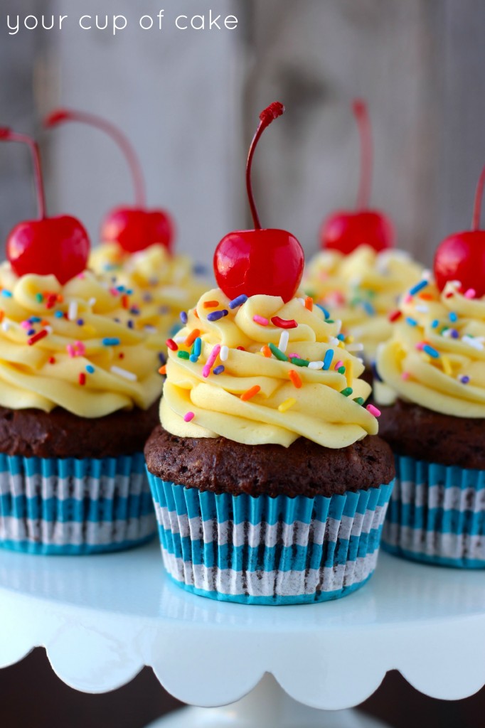 Chocolate Banana Cake Batter Cupcake