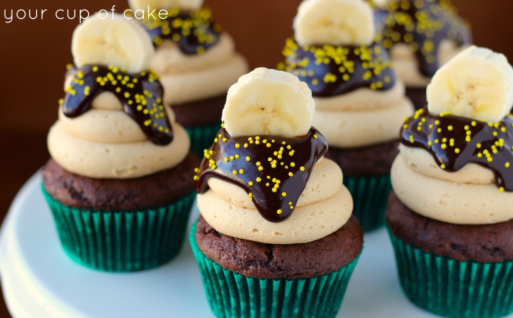 Chocolate Banana Peanut Butter Cupcakes