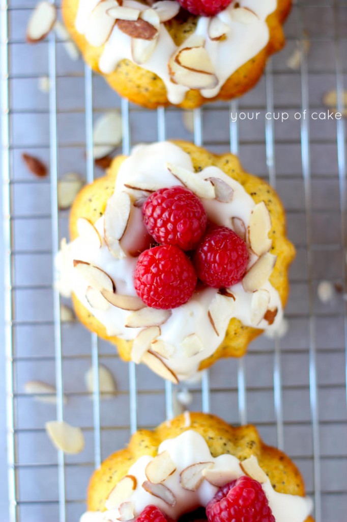 Lemon Poppy Seed Bundt Cake with Almond Glaze