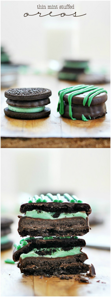 Thin Mint Stuffed Oreos