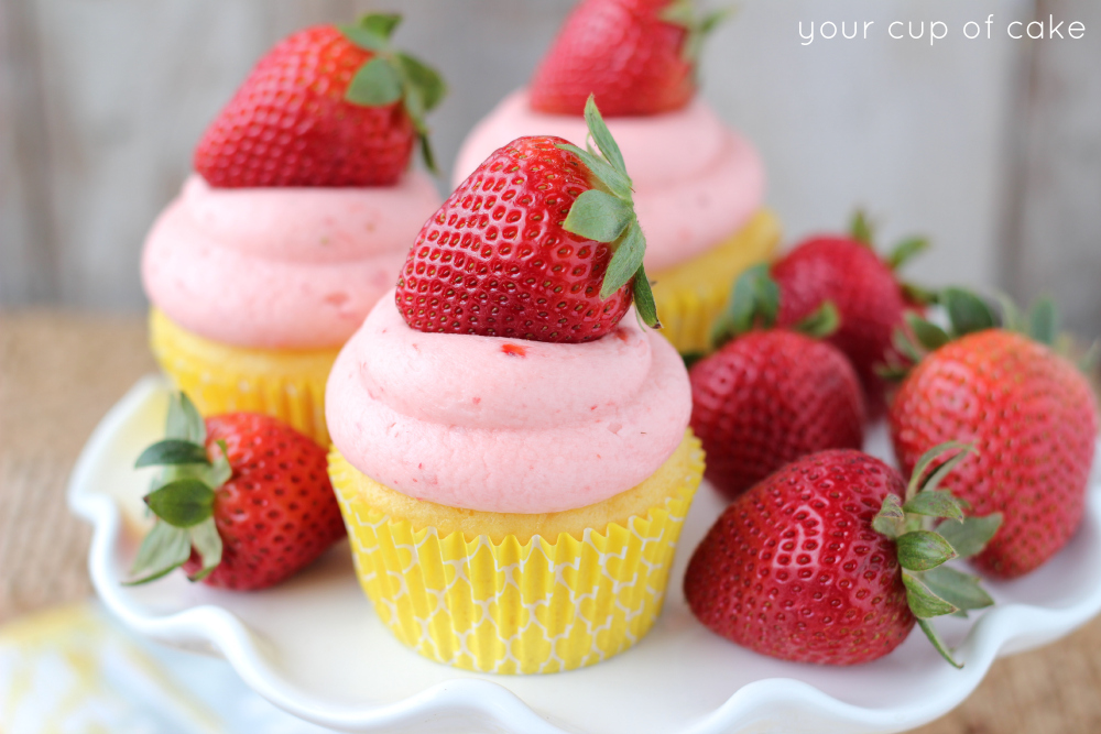 Pineapple Strawberry Greek Yogurt Cupcakes