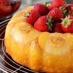 Pineapple Bundt Cake with Sweet Strawberries