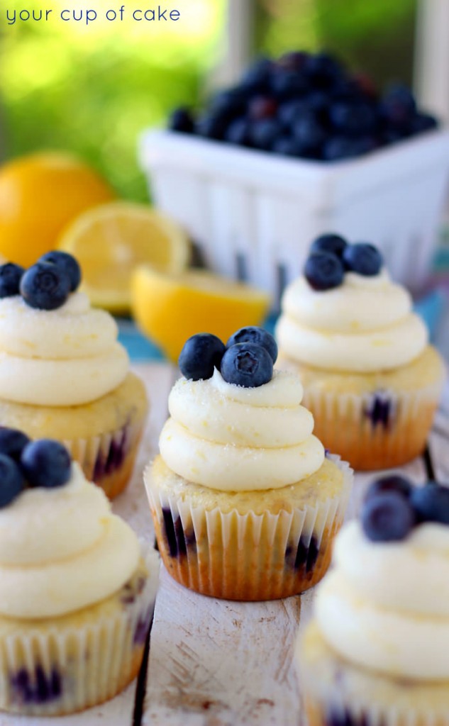 Lemon Blueberry Cake Mix Cupcakes