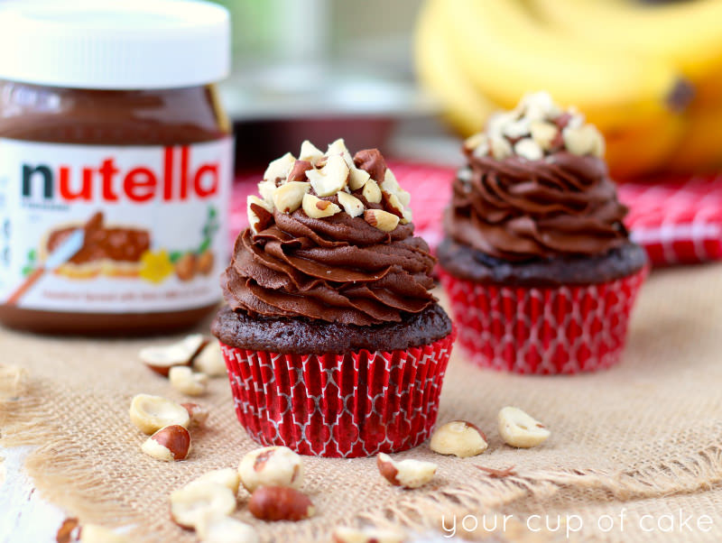 Chocolate Banana Nutella Cupcakes