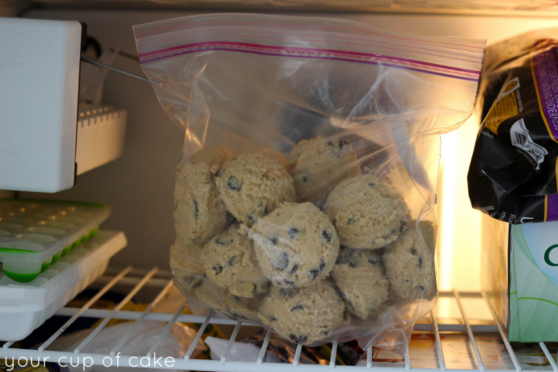 Freezing cookie dough balls
