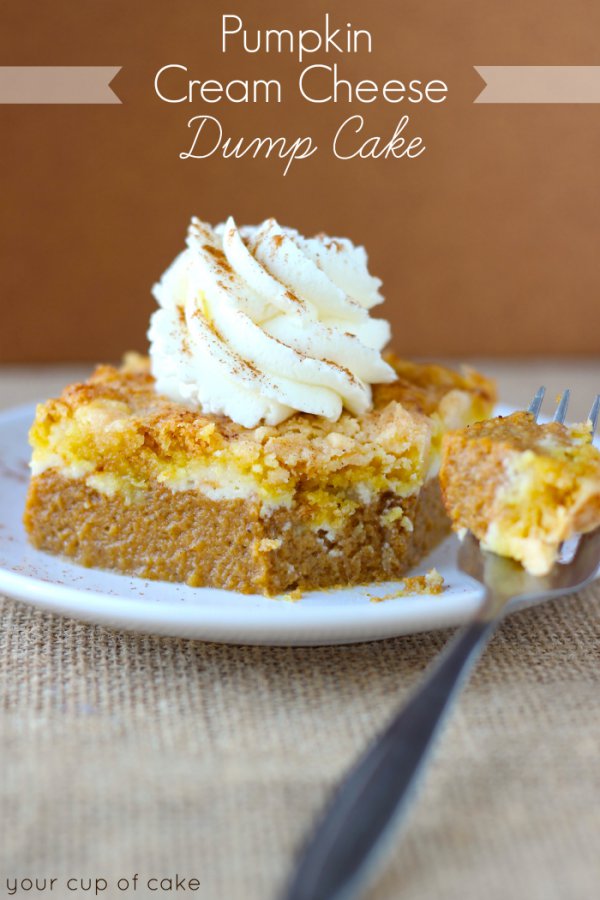 Pumpkin Cream Cheese Dump Cake - party foods