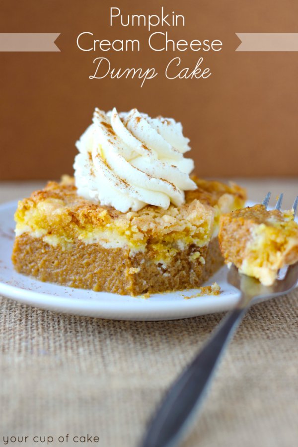 Pumpkin Cream Cheese Dump Cake - party foods