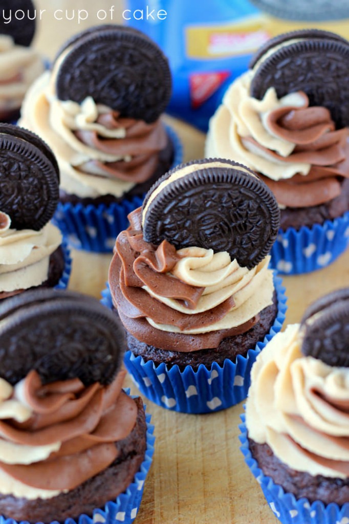 Peanut Butter Oreo Swirl Cupcake