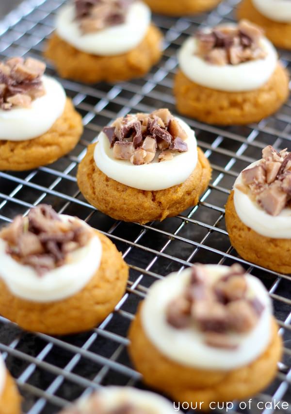 Heath Bar Pumpkin Cookies