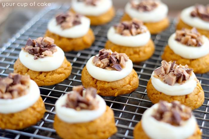 Pumpkin Heath Bar Cookies