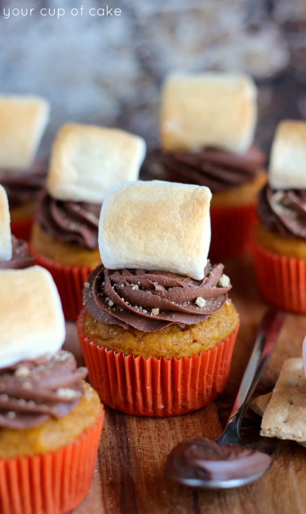 Pumpkin Nutella S'mores Cupcake