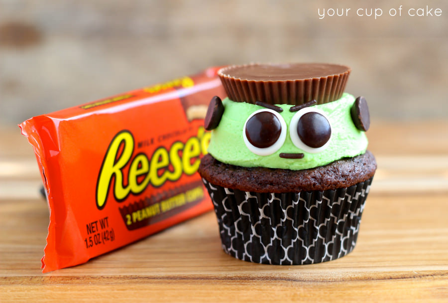 Reese's Frankenstein Cupcakes