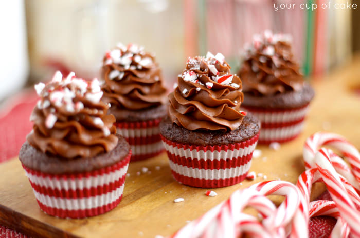 Chocolate Candy Cane Cupcakes