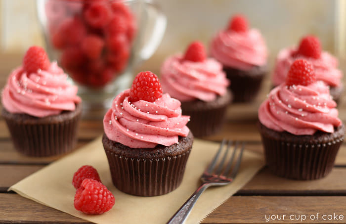 Raspberry Hot Chocolate Cupcakes