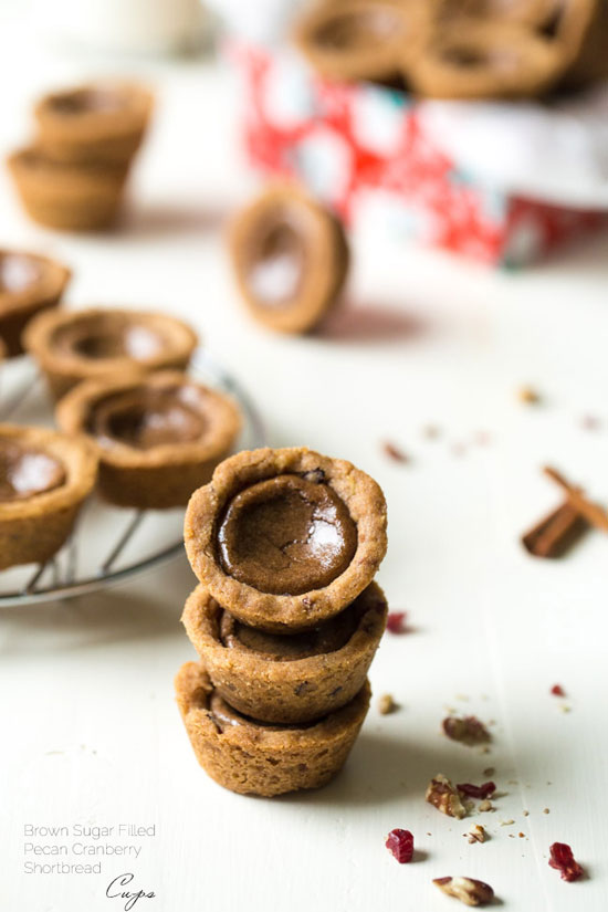 Shortbread Cookie Cups with Brown Sugar Cinnamon Filling | Food Faith Fitness
