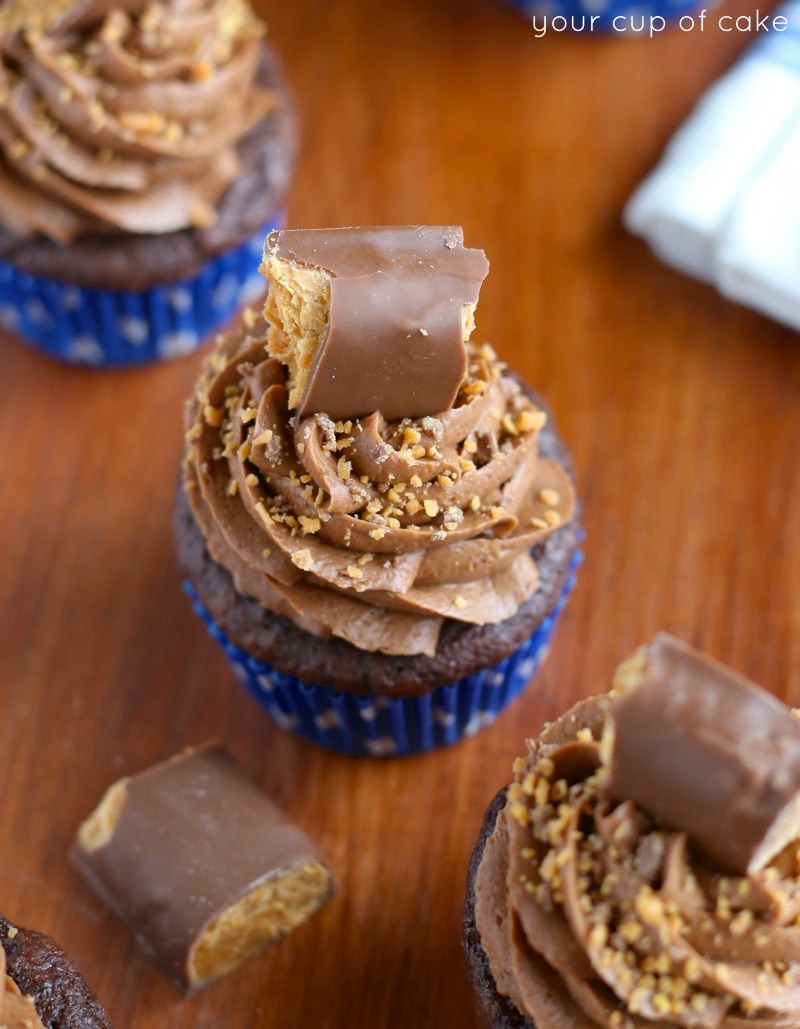 Chocolate Butterfinger Cupcake