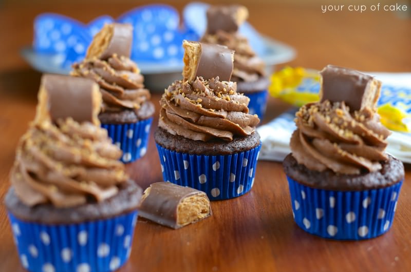 Chocolate Butterfinger Cupcakes