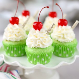 These Shamrock Shake Cupcakes are almost too cute to eat!