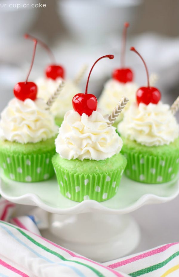 These Shamrock Shake Cupcakes are almost too cute to eat!