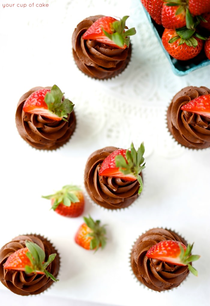 Gorgeous chocolate strawberry cupcakes