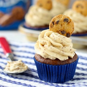 Chocolate Banana Cookie Dough Cupcakes with the BEST frosting ever!