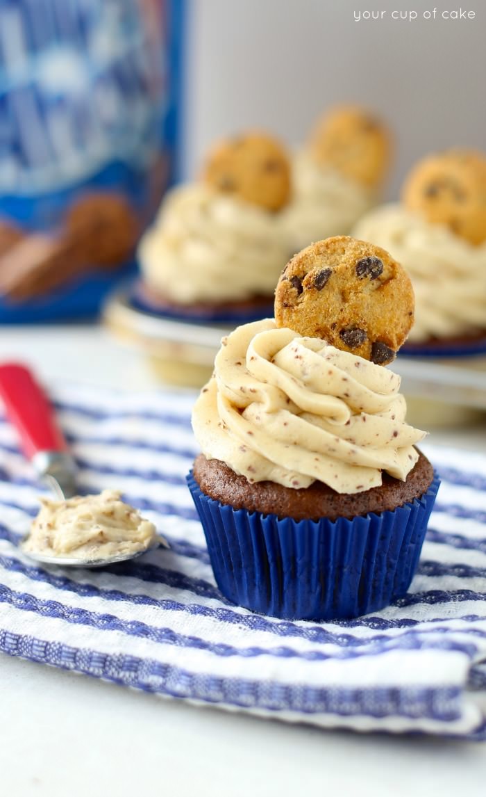 Chocolate Banana Cookie Dough Cupcakes with the BEST frosting ever!