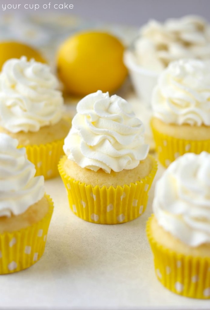 Lemon White Chocolate Mousse Cupcakes