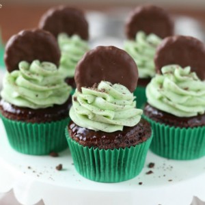 Thin Mint Cupcakes made from a cake mix!