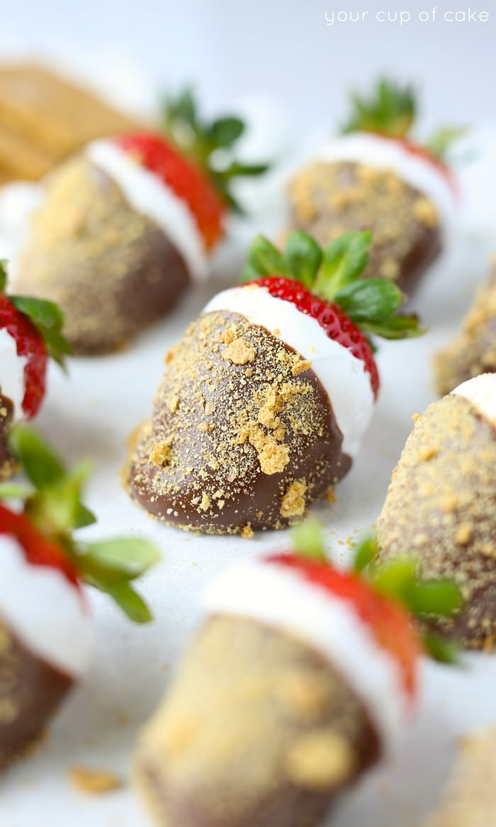 These are absolutely incredible!  The best of summer in one bite, S'more Strawberries! 