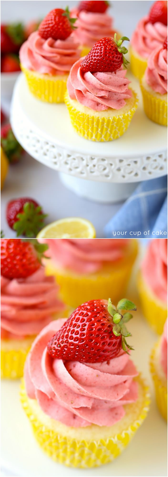These gorgeous Strawberry Lemonade Cupcakes are perfect for summer