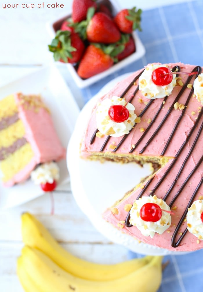 This Banana Split Cake is perfect for summer and so easy to make!