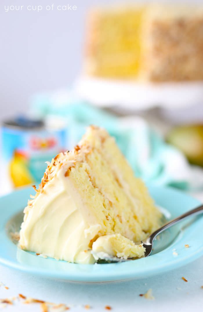 Coconut Mango Cake that makes you feel like you're on vacation in Hawaii! 