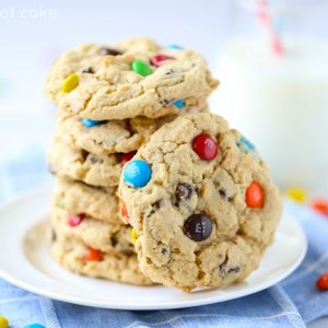 Chewy M&M Cookies baked with oatmeal and chocolate chips. These are perfect for after school or a long day at work!