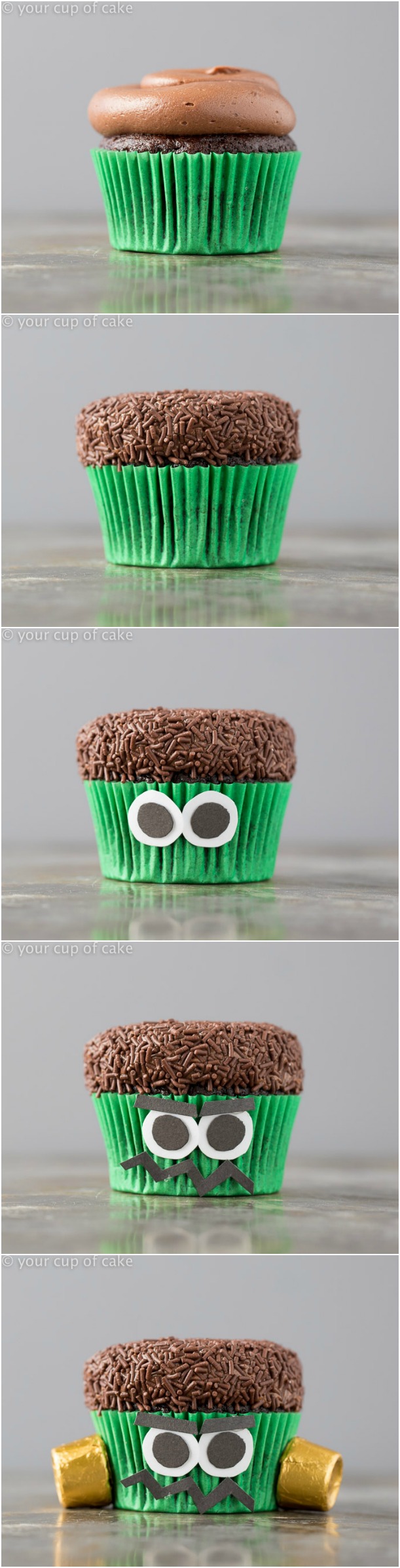 How to make cute and easy Frankenstein Cupcakes, perfect for Halloween!