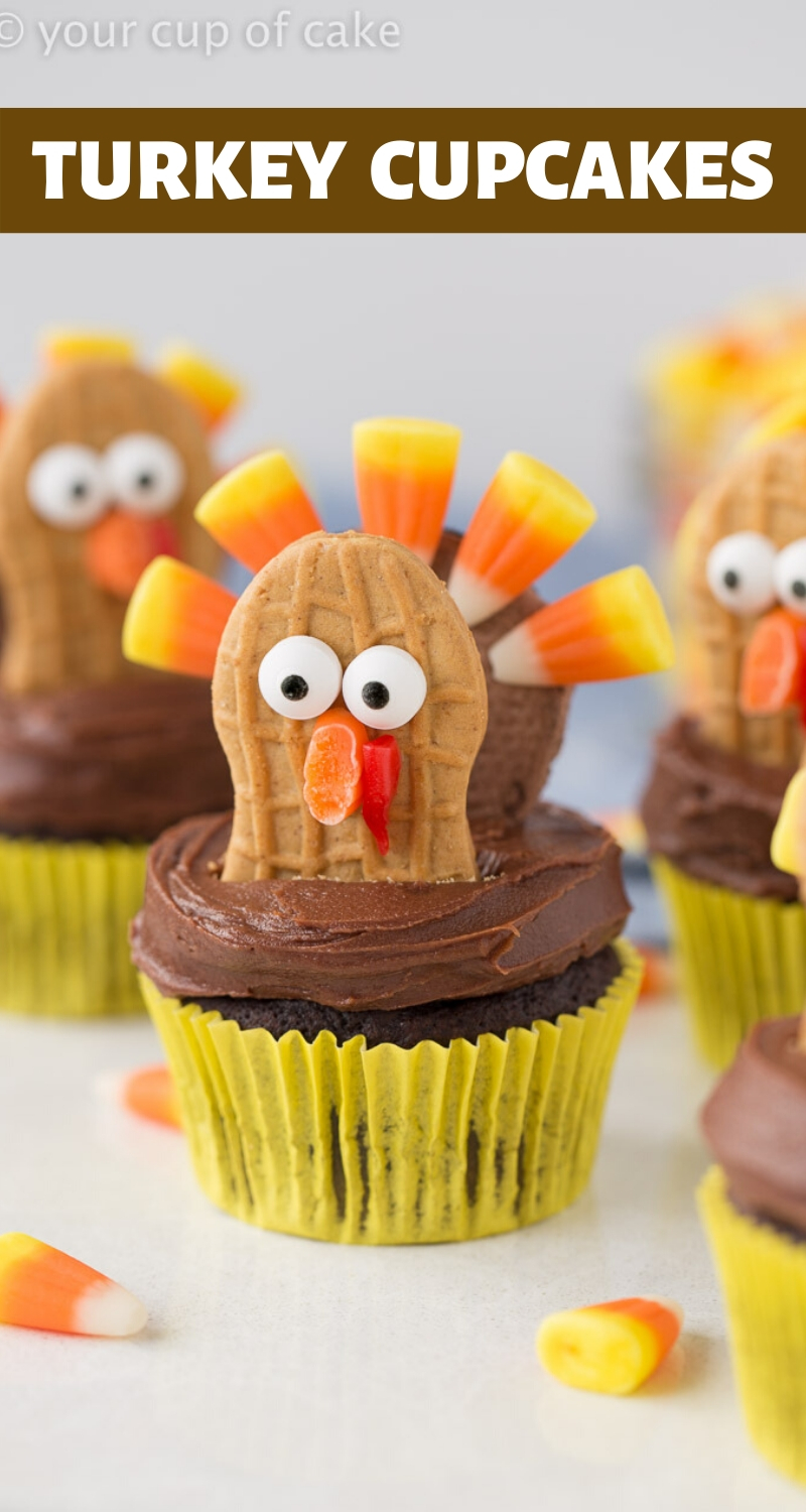 CUTE Candy Turkey Cupcakes for Thanksgiving! The kids LOVE making these!