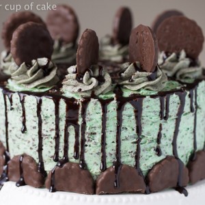 Chocolate Thin Mint Cake, yum! This recipe is super easy!