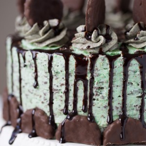 Chocolate Thin Mint Cake, yum! This recipe is super easy!