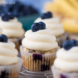 Vegan Banana Blueberry Cupcakes, SO good! It's also a great recipe for eggless banana bread/cake!