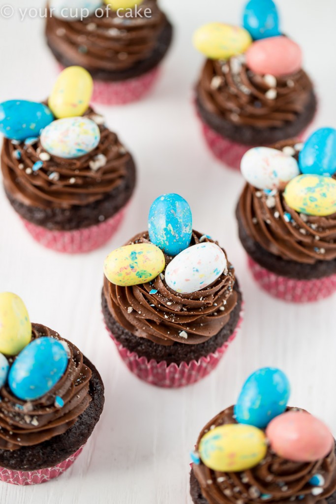 Chocolate Whopper Egg Cupcakes, so fun!  And east to let the kids decorate! 