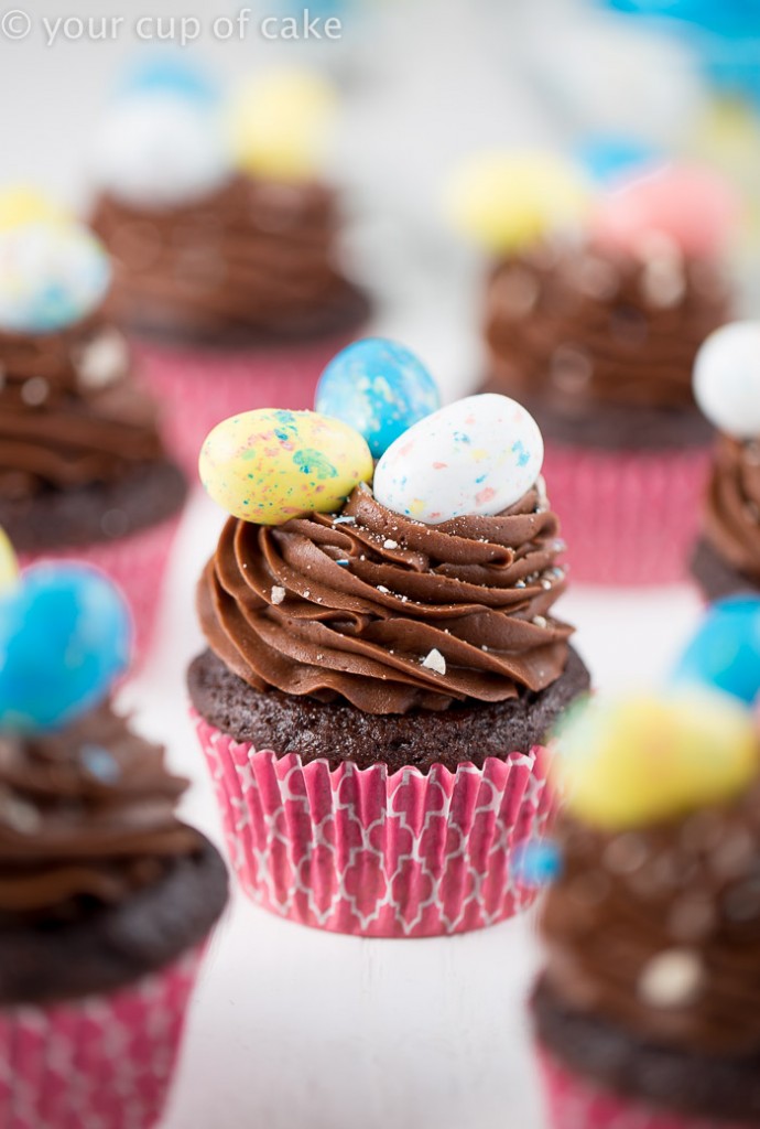 Chocolate Whopper Egg Cupcakes, so fun! And east to let the kids decorate!