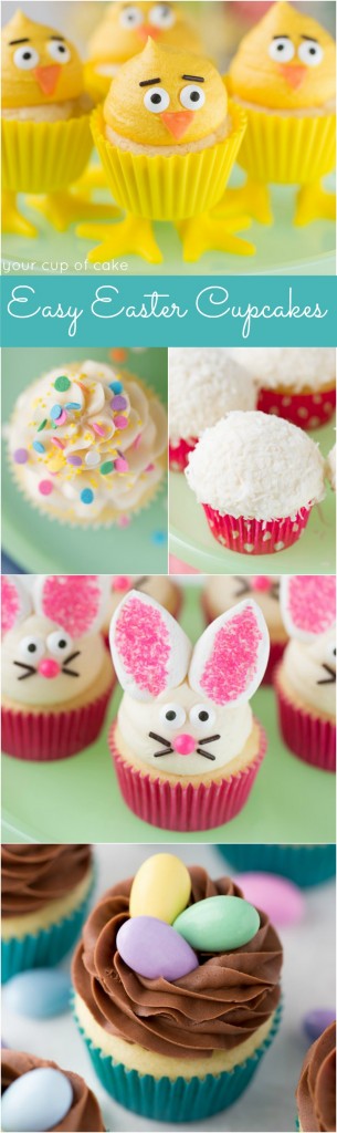 Easy Easter Cupcake Decorating Ideas! The Marshmallow Bunny Ears are so cute!