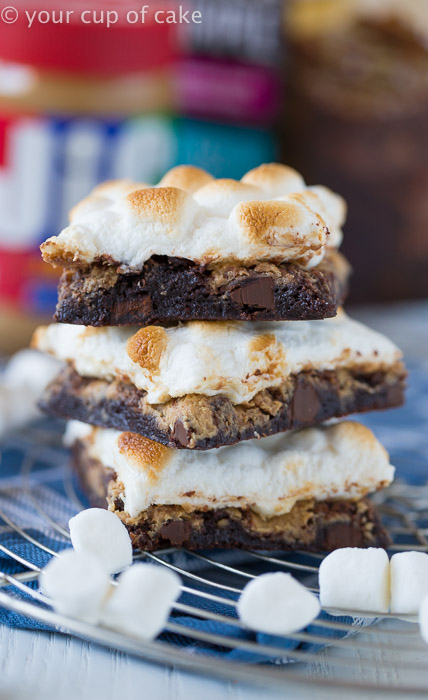 Peanut Butter S'more Brownies, this recipe is awesome! And SO easy! 
