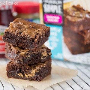 Peanut Butter and Jelly Brownies, so fun and easy to do with a brownie mix!