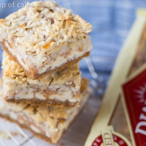 7th Heaven Bars with almonds, toffee, coconut and more. Yum!! I love these!