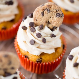 Pumpkin Cookie Dough Cupcakes, oh my! These are incredible!