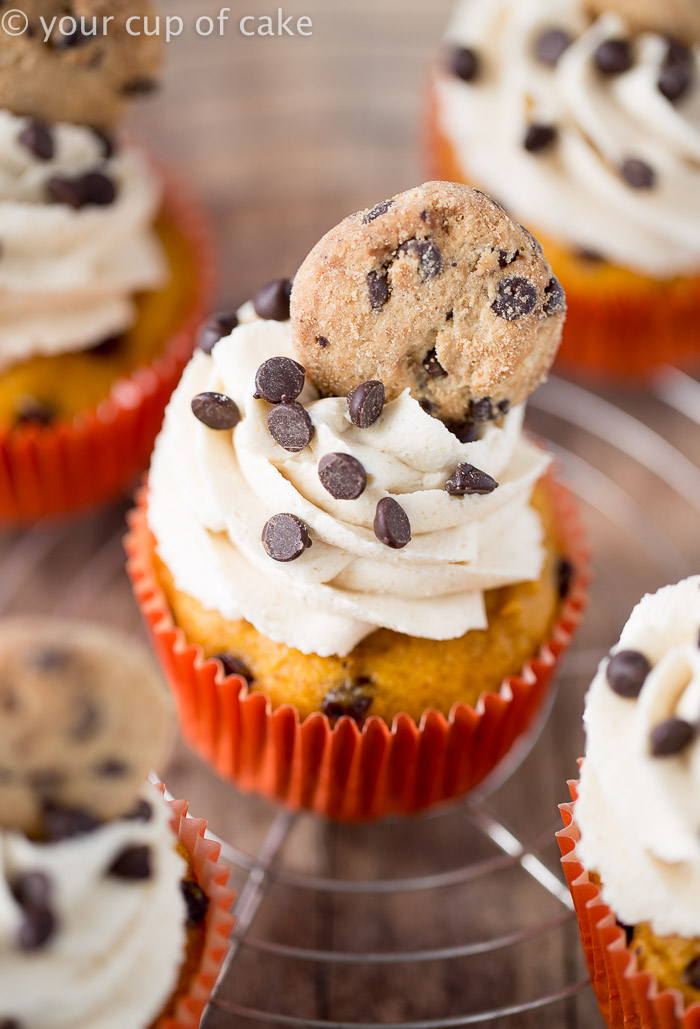 Pumpkin Cookie Dough Cupcakes, oh my! These are incredible! 