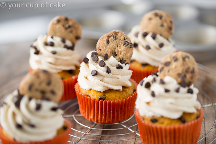 Pumpkin Cookie Dough Cupcakes, oh my! These are incredible! 