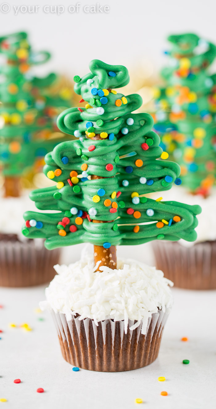 Easy Christmas Tree Cupcakes - Your Cup of Cake