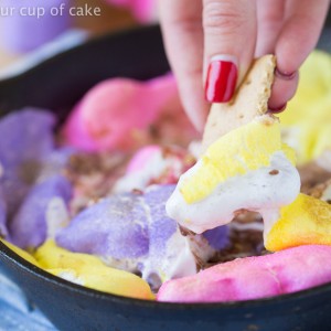 Easy Easter Peeps Skillet with Reese's Eggs!