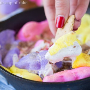 Easy Easter Peeps Skillet with Reese's Eggs!